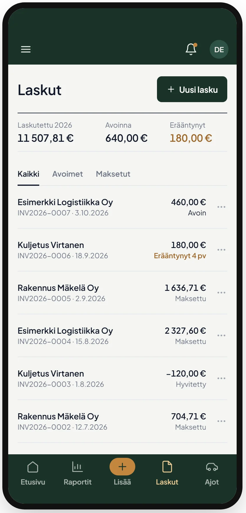 Laskut puhelimessa